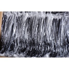 Daxwell Plastic Forks, Medium Weight Polypropylene (PP), Wrapped, Black, A10002156 (Case of 1,000)