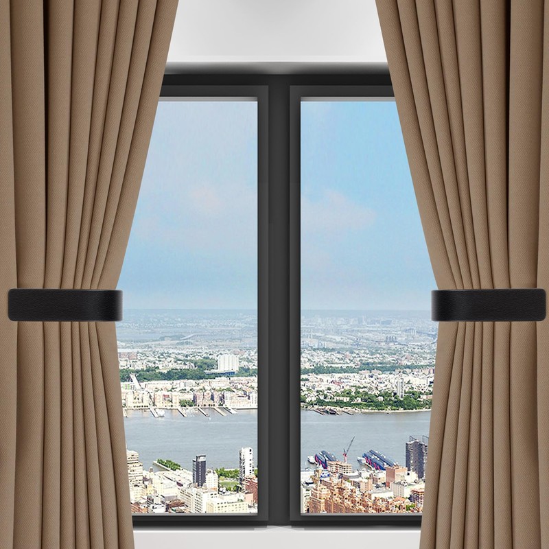 OCIOLI Modern Curtain Tiebacks Wall Mount Solid Aluminum U Shaped