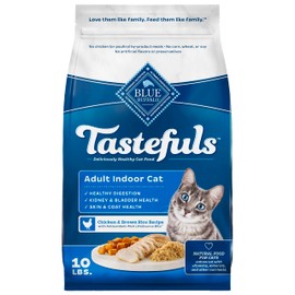 Blue Buffalo Blue Tastefuls Natural Adult Indoor Cat Chicken & Brown Rice Recipe Food for Cats 10 lb
