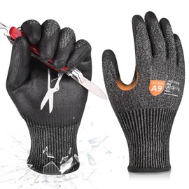Donfri A9 Cut Resistant Work Gloves for Men - Steel + HPPE Hybrid Safety Gloves for Men, ANSI Cut Level 9 Protection Flexible for Metal Glass Wood Construction Fishing