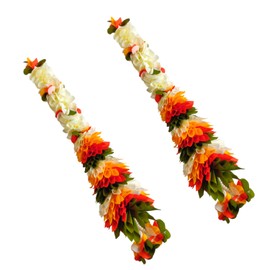 Handicraft Storeroom Artificial Flower Garland for Door Entrance, Home Decoration, Indian Decor for Pooja,Wedding,Event, Diwali, Christmas (Orange and White Color 2 Hanging 15 inch)