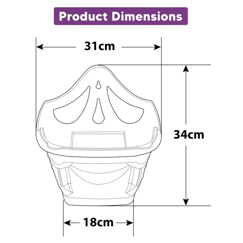 HOMION 31cm Venetian Wall Planter Hanging Basket Flower planter Plastic