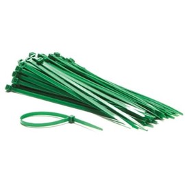 Perel - ECTG200 Nylon Cable Tie Set, 4.6 mm Width x 200 mm Length, Green (Pack of 100) 166125