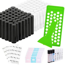100 Pack Lip Balm Tubes with Filling Tray,Spatula & Stickers