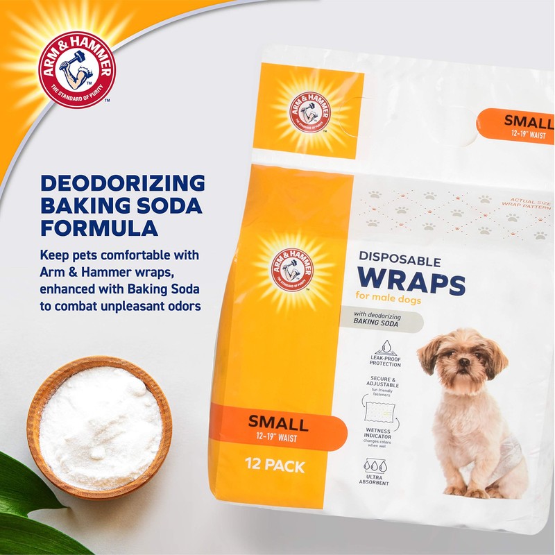 Arm & Hammer For Pets Male Dog Wraps, Size Small