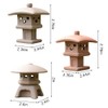 Kelendle Ceramic Miniature Pagoda Lantern for Garden Patio Bonsai Decoration
