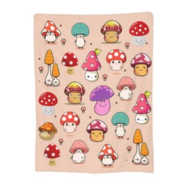 shangtiezao Mushroom Blanket 60"X50",Super Soft Lightweight Flannel Bed Blankets Throw Blanket for Couch Bed Sofa,Mushroom Decor Gifts for Kids Adults.