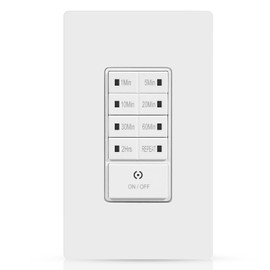 Countdown Wall Timer Switch, Programmable for Exhaust Fan and Lights, 1-5-10-20-30-60mins-2H, in-Wall Bathroom Fan Timer Light Switch, Wall Plate Included, Neutral Wire Required, UL Listed, White