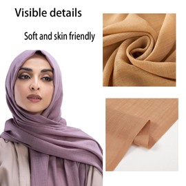 Canxiaoba Women's Summer Scarf Lightweight And Soft Bamboo Cotton Headscarf (cream-colored)