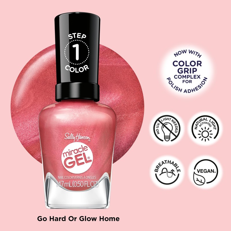Sally Hansen Miracle Gel Supercharged Pinks, Go Hard or Glow