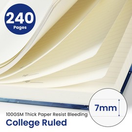 Lined Journal Notebook for Women, 240 Pages Thick College Ruled Journal for Writing, Hardcover Notebook for Work & Note Taking, Perfect for Office Home School Supplies, B5(7.1" x 10"), Starry Night