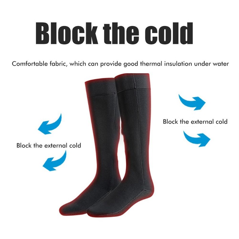 1 Pair 3mm Neoprene Socks Unisex Long Thick Diving Socks