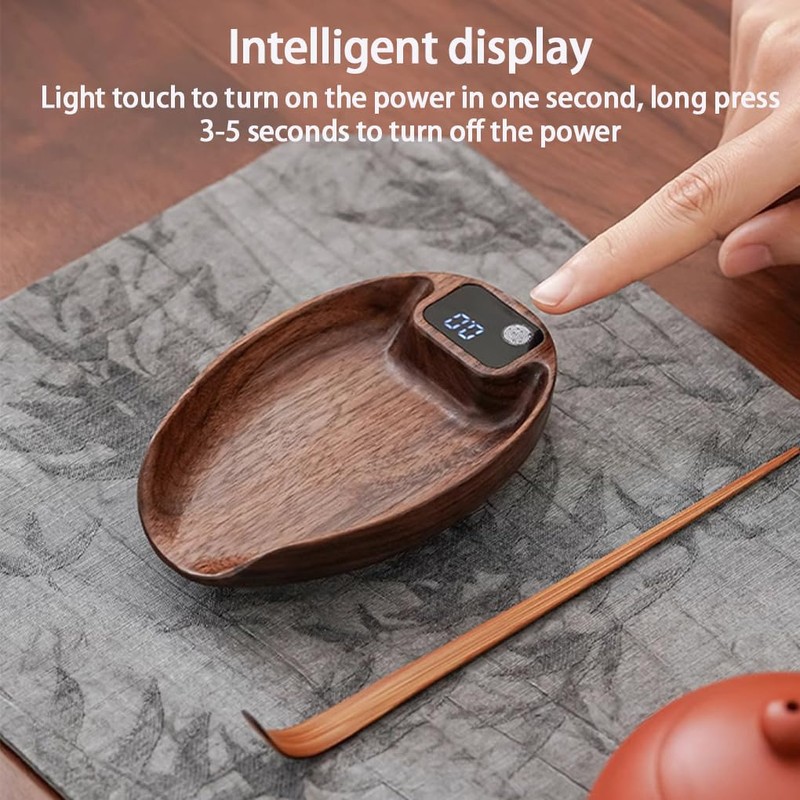 Solid Wood Electronic Tea Scale Tough Durable Convenient Display Screen