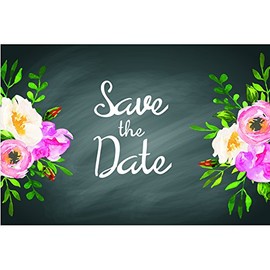 Chalkboard Floral Save The Date Postcards - 4in. X 6in. (25)