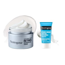 Neutrogena - Crema hidratante facial Rapid Wrinkle Repair Retinol, crema antienvejecimiento con retinol y ácido hialurónico, 1.7 onzas + Limpiador fac