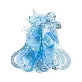 Snow White Christmas Foil Ceiling Decorations - Blue 30cm Bell