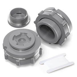 ERGAOBOY 2Pcs 1-1/2" BSP PVC Bulkhead Fitting, Black Water Tank Connector Adapter Fitting with Plugs & Gasket for Rain Barrels, Aquariums, Ponds