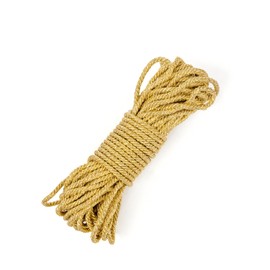 Shelver 5mm Gold Rope, Decorative Metallic Cord, Shiny Twisted Cord, 15 Metres