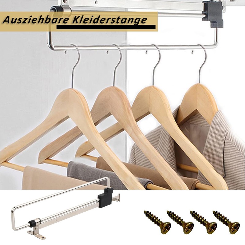 Extendable Clothes Rail, 25 cm Clothes Rail, Extendable Wardrobe Rail,