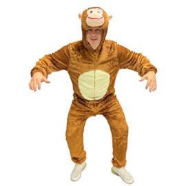 Foxxeo 10005 | Animal Costume for Men and Women | Size S, M, L, XL, XXL, XXXL, XXXXL, s, Monkey