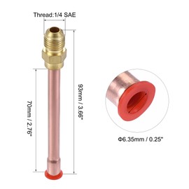 uxcell Brass Pipe Fitting, 1/4 SAE Flare Connector Male Thread Adapter with Copper Tube for Air Conditioner HVAC System, Pack of 4