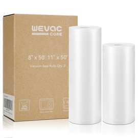 Wevac Vacuum Sealer Bags 8x50, 11x50 Rolls 2 pack for Food Saver, Seal a Meal, Weston. Commercial Grade, BPA Free, Heavy Duty, Great for vac storage, Meal Prep or Sous Vide