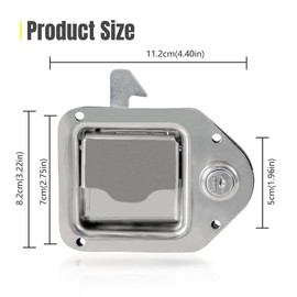 YESHMA 2Pcs Truck Tool Box Latch Toolbox Paddle Lock Replacement Handle Stainless Steel with Keys & Rivets for Truck Trailer UTV ATV Toolbox