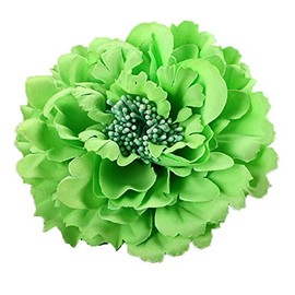 HC-01 Floral Fall Peony Flower Hair Clip Flamenco Dancer Pin up Flower Brooch (Green)