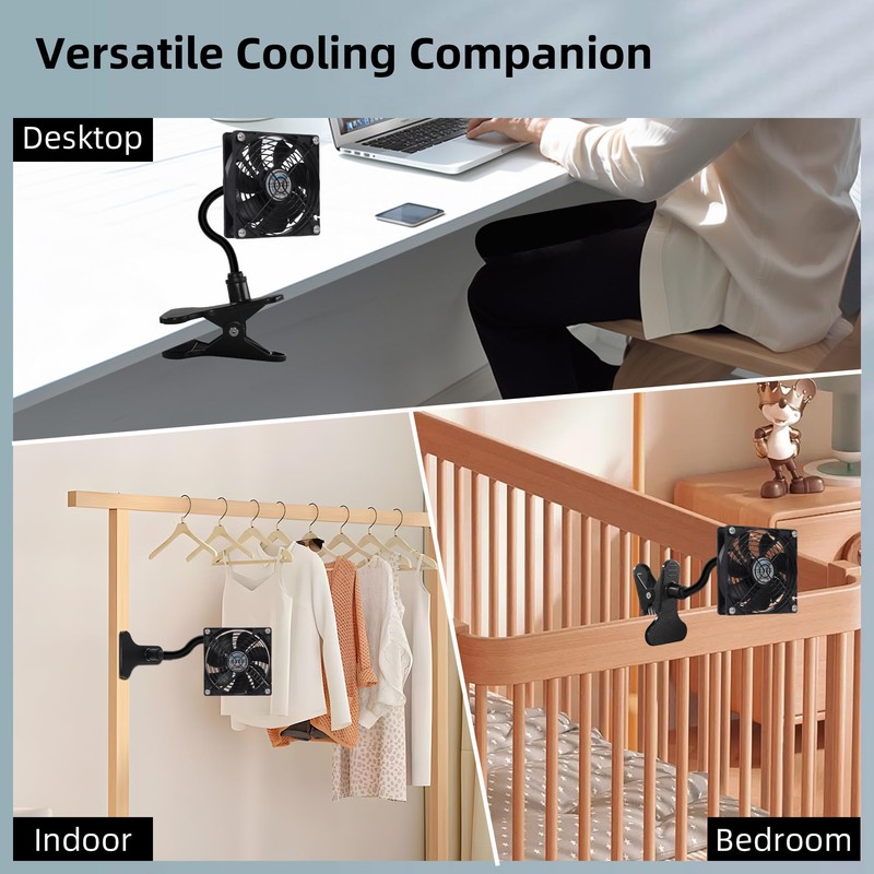4.72" Clip on Fan Clamp Cooling Fan with On/Off Switch
