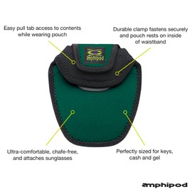 Amphipod Micropack LandSport Lock On Pouch for Cash, ID, Gel & Key Storage for Running & Walking - Teal