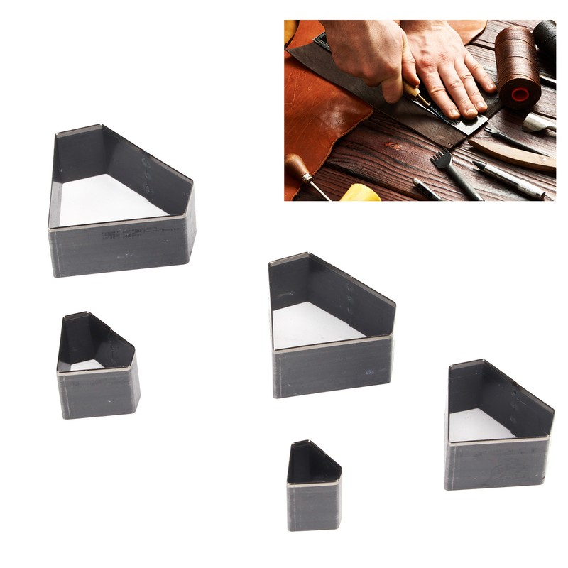 5Pcs Leather Punch Die Set Hollow Diamond Shape Cutting Mold