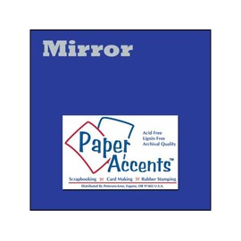PA Paper Accents Mirror Cardstock 12" x 12" Blue, 13pt Colored cardstock Paper for Card Making, Scrapbooking, Printing, Quilling and Crafts, 5 Piece Pack