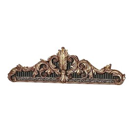 Touch of Class Camila Wall Topper - Resin - Black, Gold - Decorative Over the Door Piece for Bedroom, Living Room, Entryway, Hallway, Foyer - Acanthus Leaf Medallion - Victorian Style Decor
