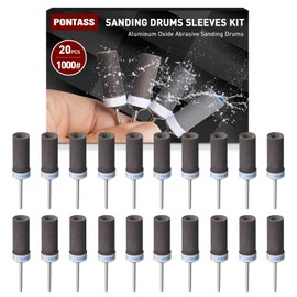20Pcs 1000 Grit Sanding Drums Sandpaper Sticks Set with 1/8"(3mm) Shank for Dremel Rotary Tool, Suitable for Metal Rust Removal/Jade Polishing/Stone Grinding