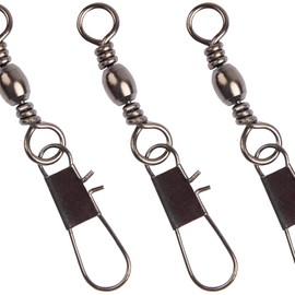 Fishing Barrel Swivel with Safty Snap Connector snap swivels Solid Rings Fishing High Strength Tackle SHADDOCK FISHING (100PCS #8)