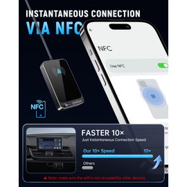 Jemluse Android Auto Wireless Adapter, Innovative Instant Connection via NFC Converts Wired to Wireless for Factory Wired Android Auto Car, Wireless Dongle Fit for Android 11+ & Cars from 2017(Gray)