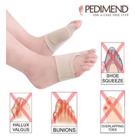 Pedimend Fabric Gel Bunion Pads Protector Sleeve - Hallux Valgus Protector - Bunion Relief Sleeve – Relieve & Soothe Sore Bunions - Unisex - Foot Care (Toe Protection Socks)