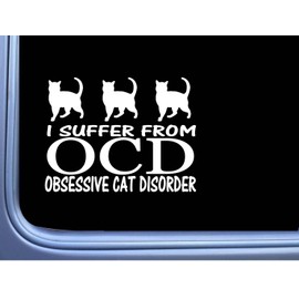 EZ-STIK OCD Cat Disorder M264 6 inch Sticker Crazy Lady Kitten Litter Box Decal