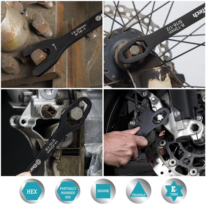 DURATECH Universal Wrench Set, Multi-functional Wrench Set, SAE & Metric,