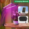 Teilybao Solar-Powered Grow Lamp with Battery, 2-Head 40 LED Full