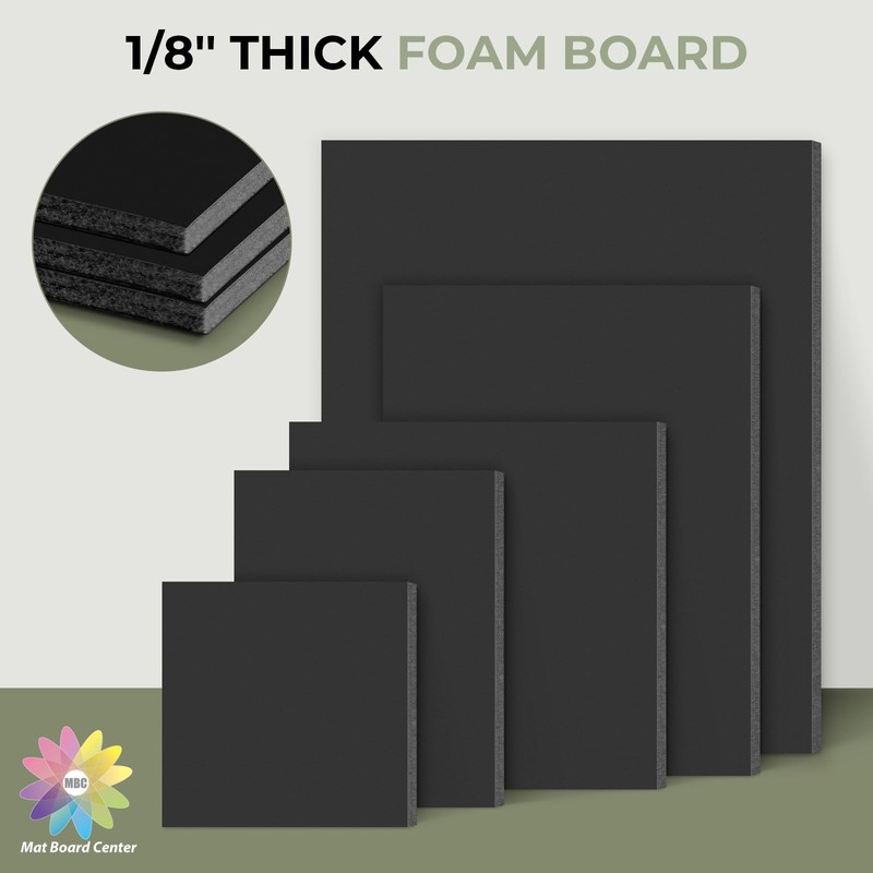 Mat Board Center, 12 Pack 9x12 Black Foam Boards, Acid