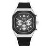 BUREI Men's Watch, Multifunction Pointer Display Silicone Strap Calendar Quartz