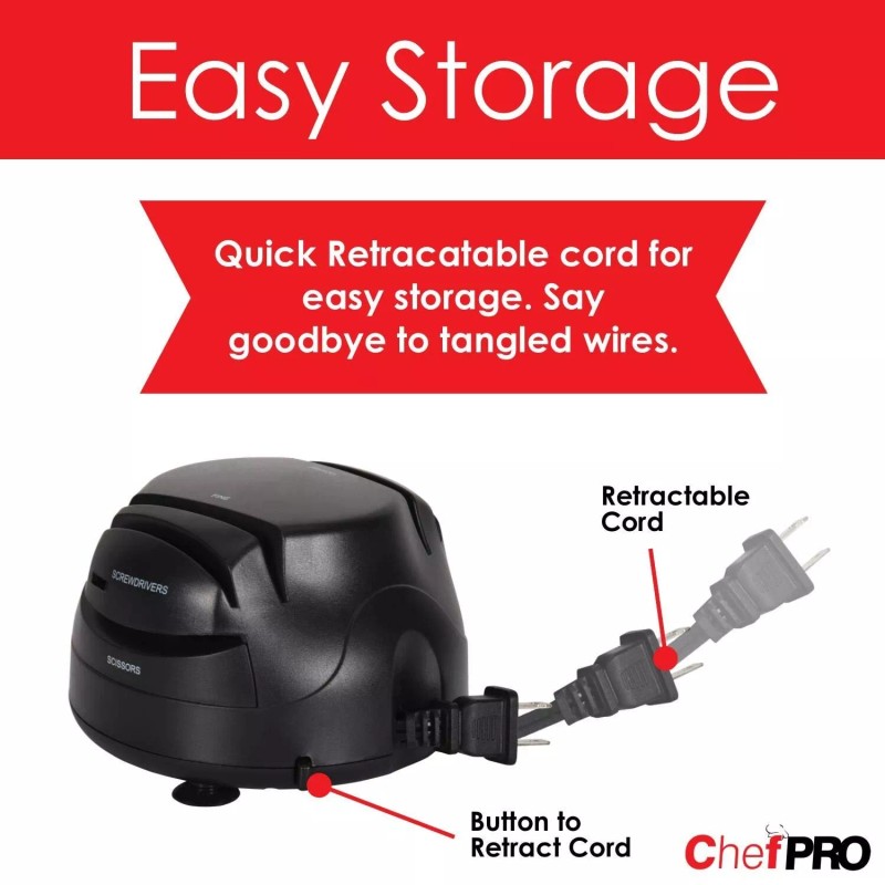 Chef Pro 3-In-1 ELECTRIC KNIFE SHARPENER SYSTEM by PREMIUS, Great