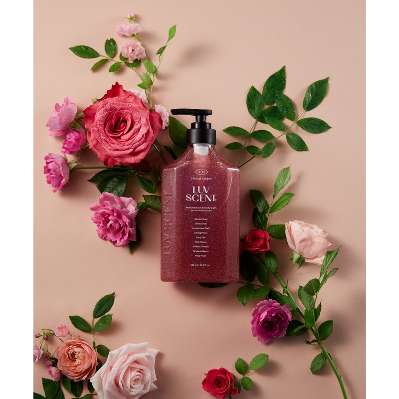 Lovescent Scrub Body Wash Festival Garden Rose Scent