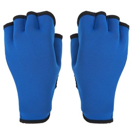 Water Gloves, Adjustable Wrist Closure, Neoprene Swimming Gloves, Hand Protection, Fingerless, Prevent Slipping for Water Resistance Training (L)