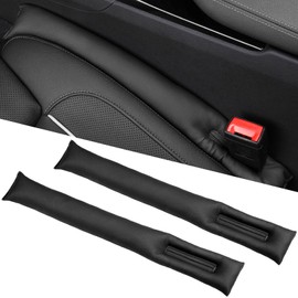 2PCS Leather Car Seat Gap Filler, Car Seat Gap Stopper Anti-Drop Space Slot Reserved Safety Belt Space, Premium Car Gap Filler Pad Car Accessories for Women and Men(Black)