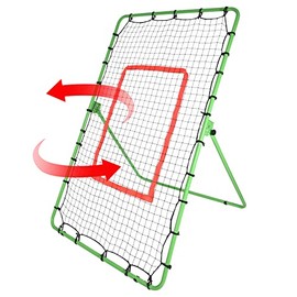 Lineslife Baseball Pitchback Rebound Net, Adjustable Angle Baseball Softball Rebounder for Throwing and Pitching Practice, 6 x 4 Feet, Green