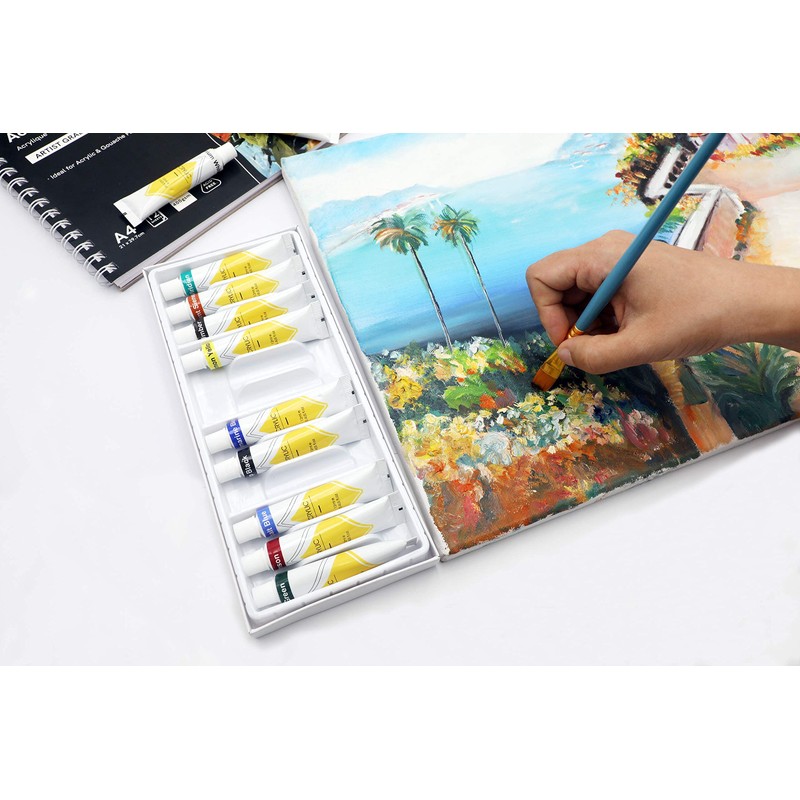 Artme Acrylic Paint Set, 12 x 12ml Tubes, Non-Toxic Rich