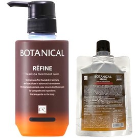 Refine Refine Head Spa Color Treatment R4 10.6 oz (300 g), Nondiamine Hypoallergenic (For Gray Hair) (1 + 2.8 oz (80 g) Set, Maroon Brown)
