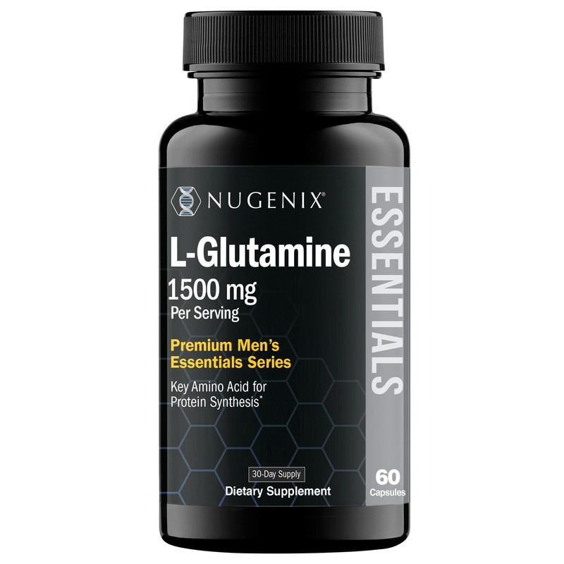 Nugenix L-glutamina Essentials, 1500 mg, aminoácido L-glutamina 100% vegetal, síntesis